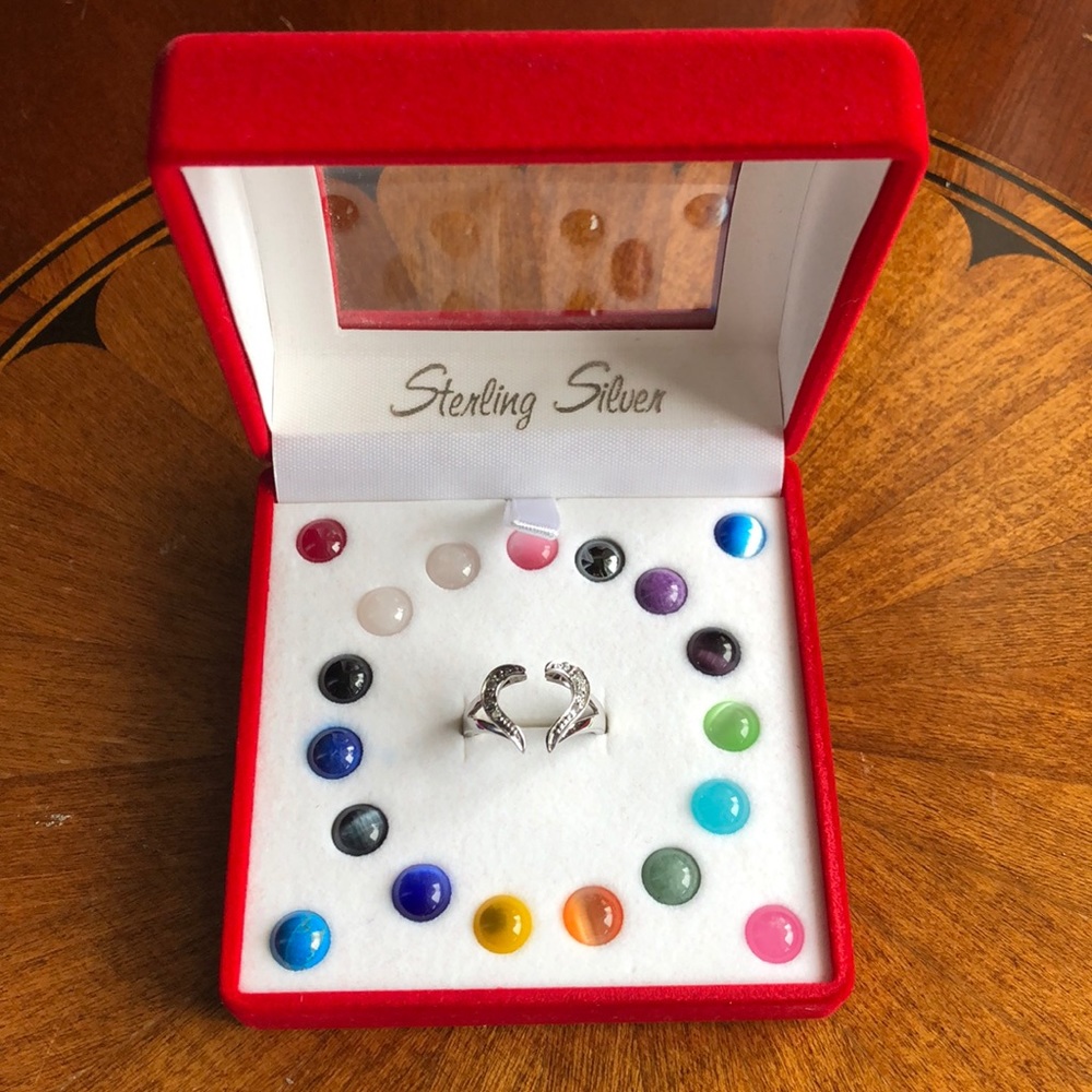 Sterling Silver Interchangeable Marble Ring!
